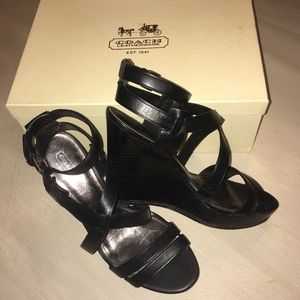 Coach Macey Vachetta Leather Platform Wedge